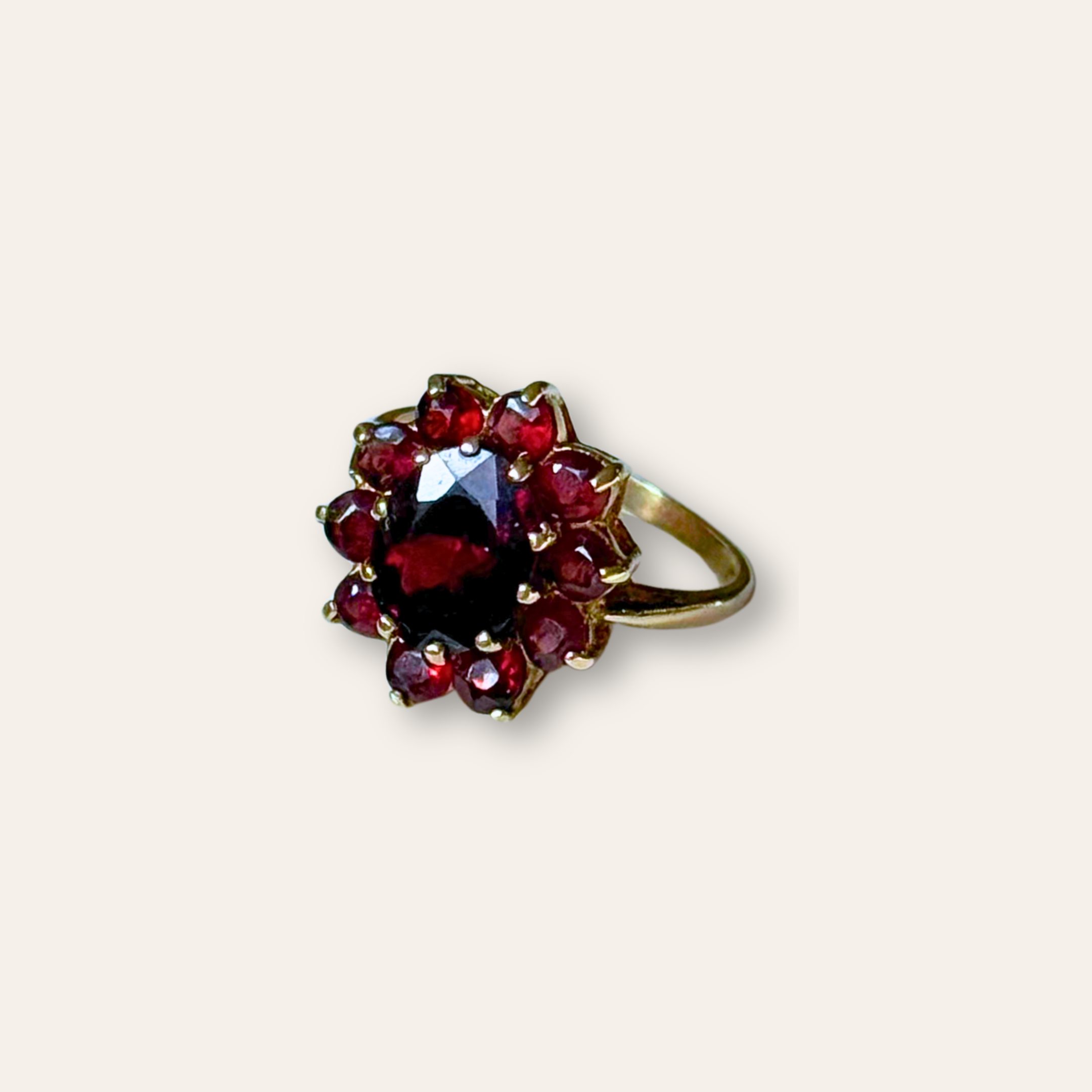 Granaat Bloem Ring