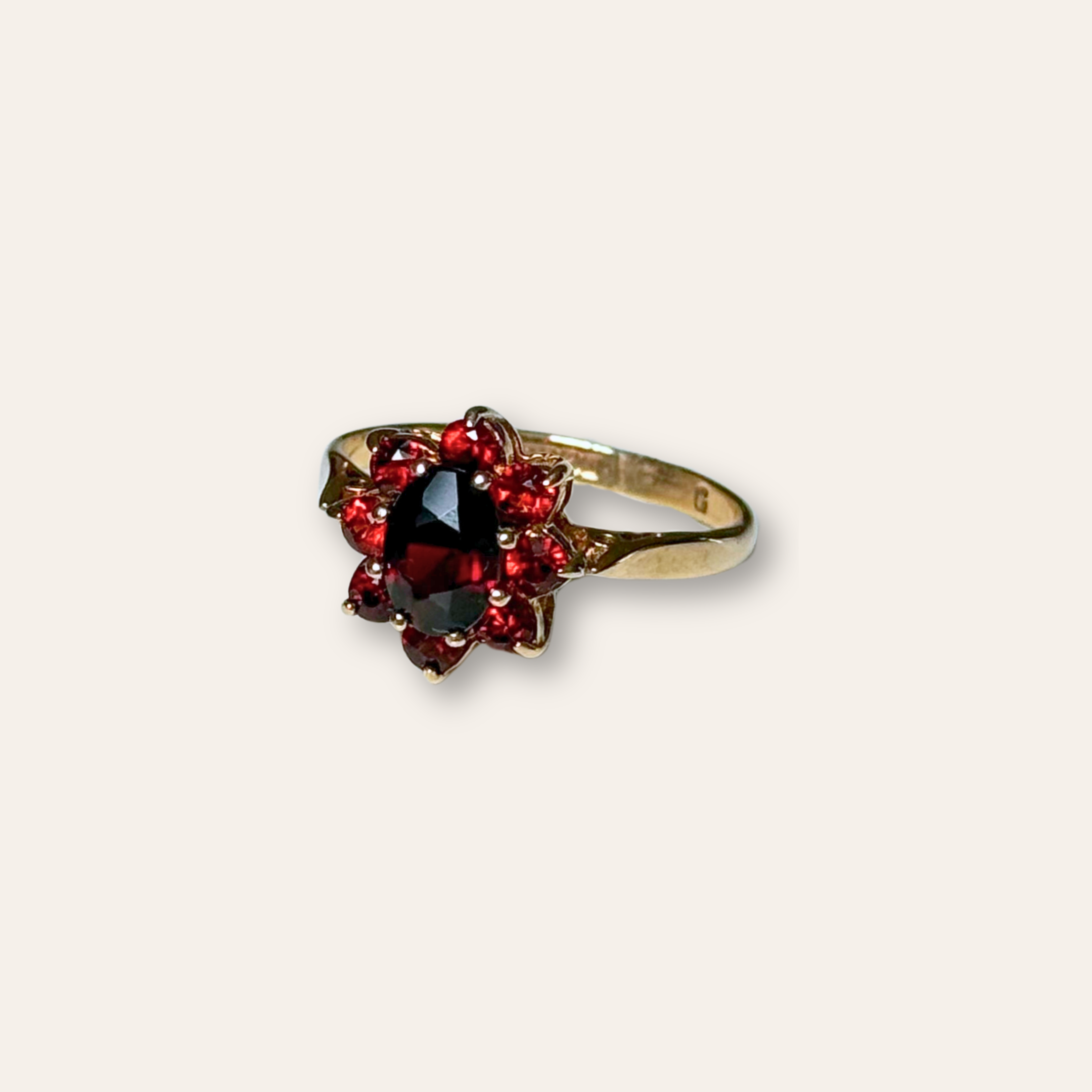 Granaat bloem Ring