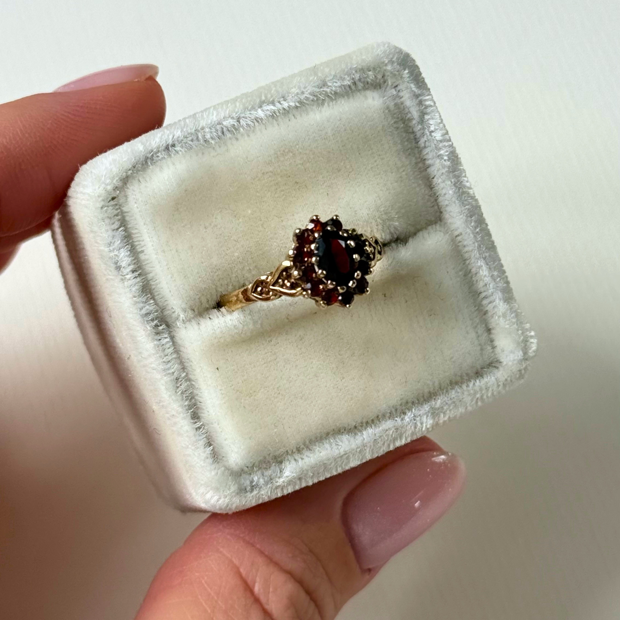 Granaat Bloem Ring