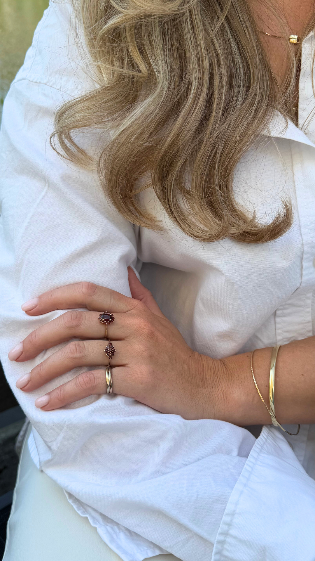 Delia | Granaat Cluster Ruit Ring