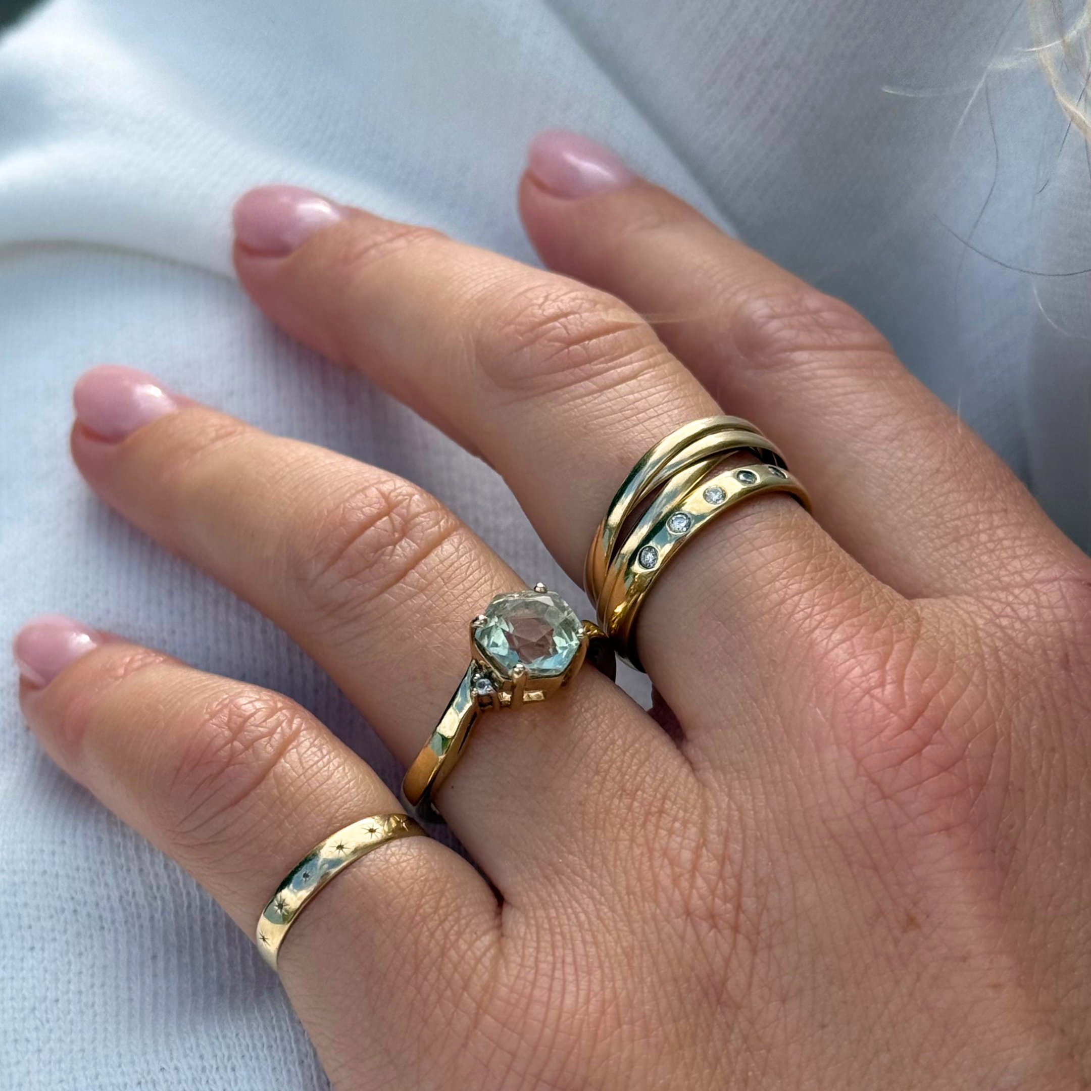 Topaas & Diamant Ring
