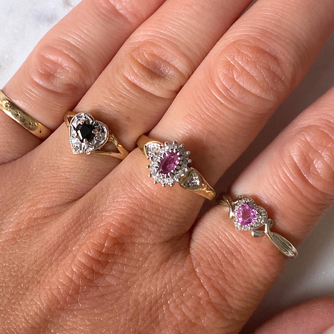 Margaux | Hartvormige Saffier & Diamant Ring