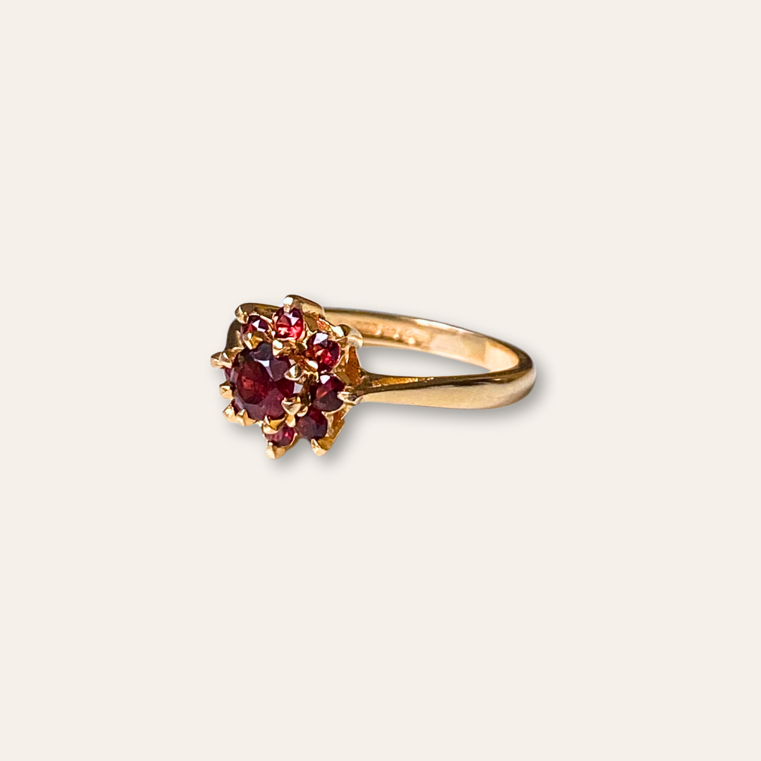 Joe | Granaat Bloem Ring