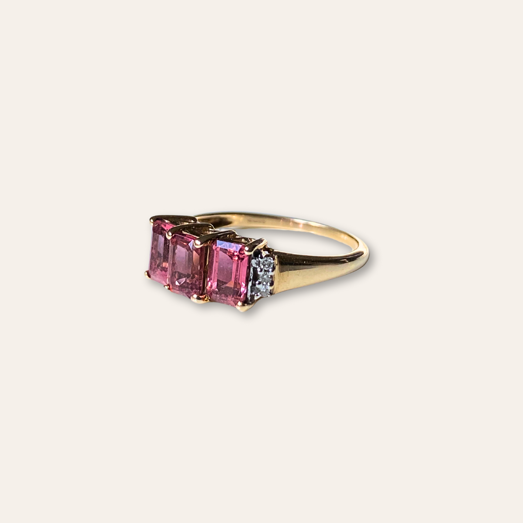 Monica | Tourmalijn & Diamant Trilogy Ring