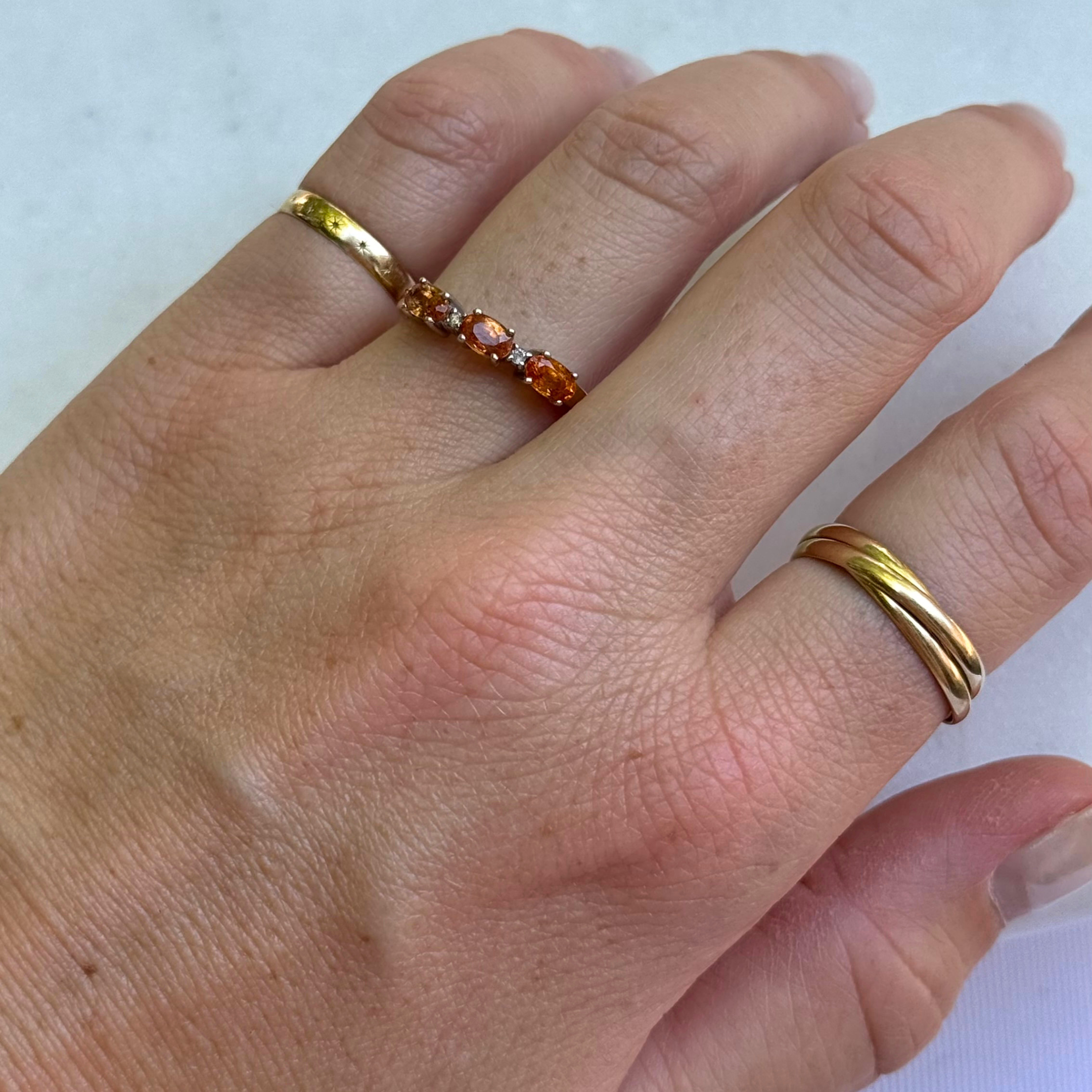 Oranje Saffier & Diamant Ring