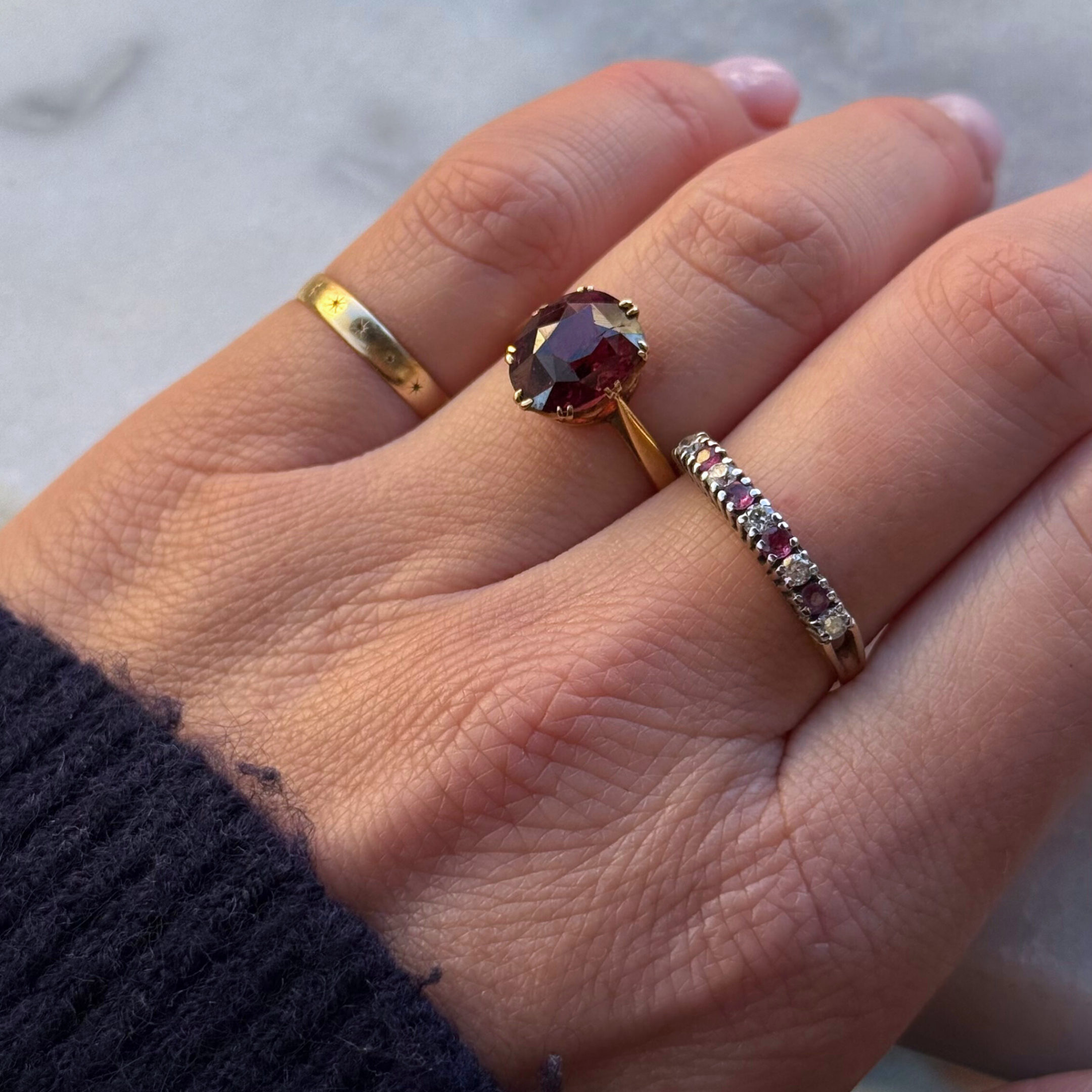 Robijn & Diamant Rij Ring