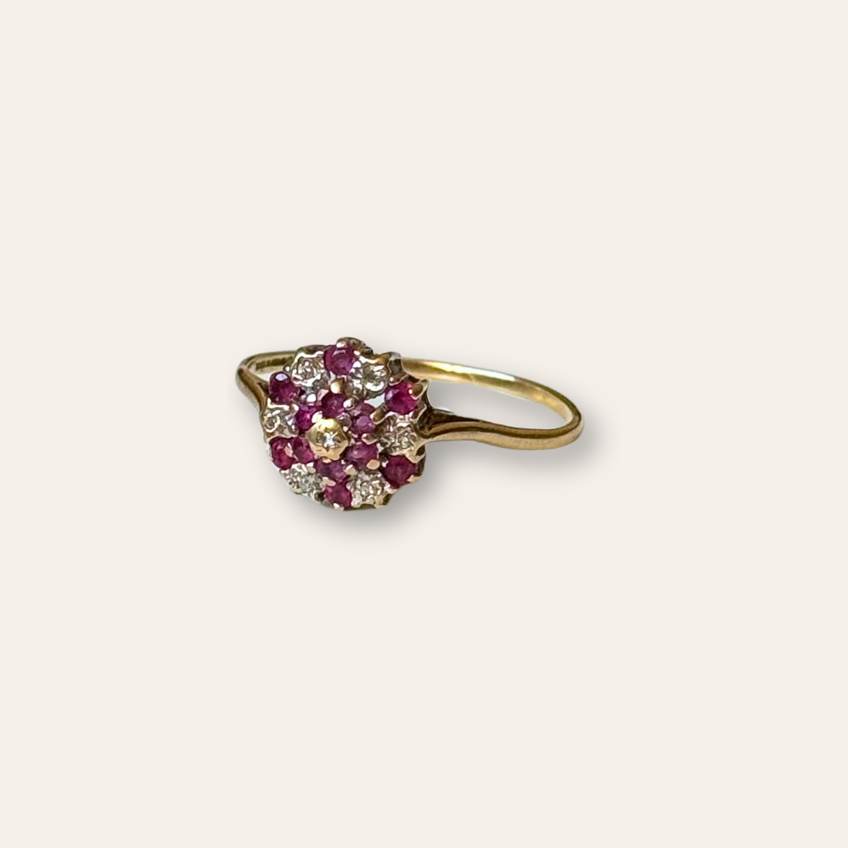 Robijn & Diamant Cluster Ring