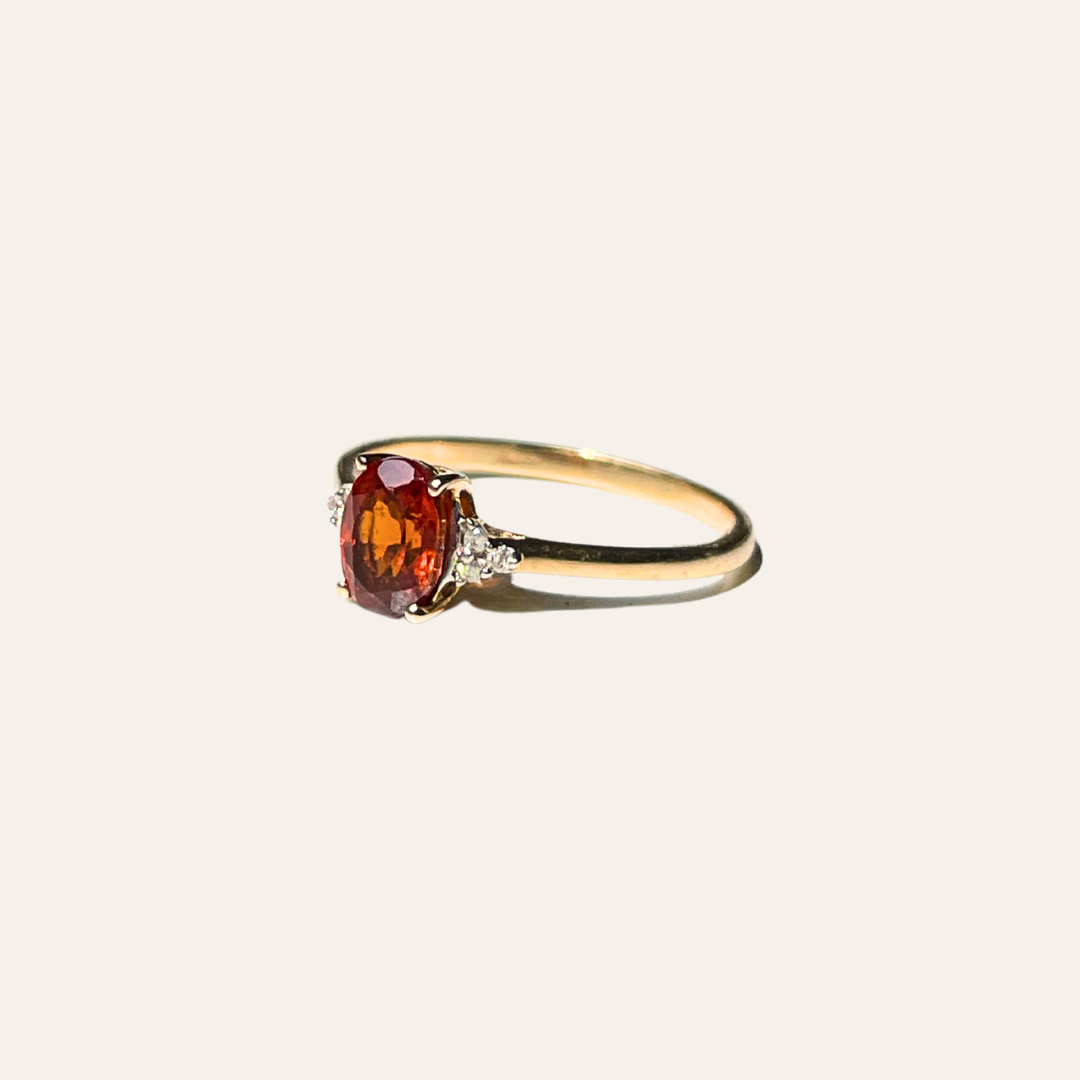 Rose | Oranje Saffier & Diamant Ring