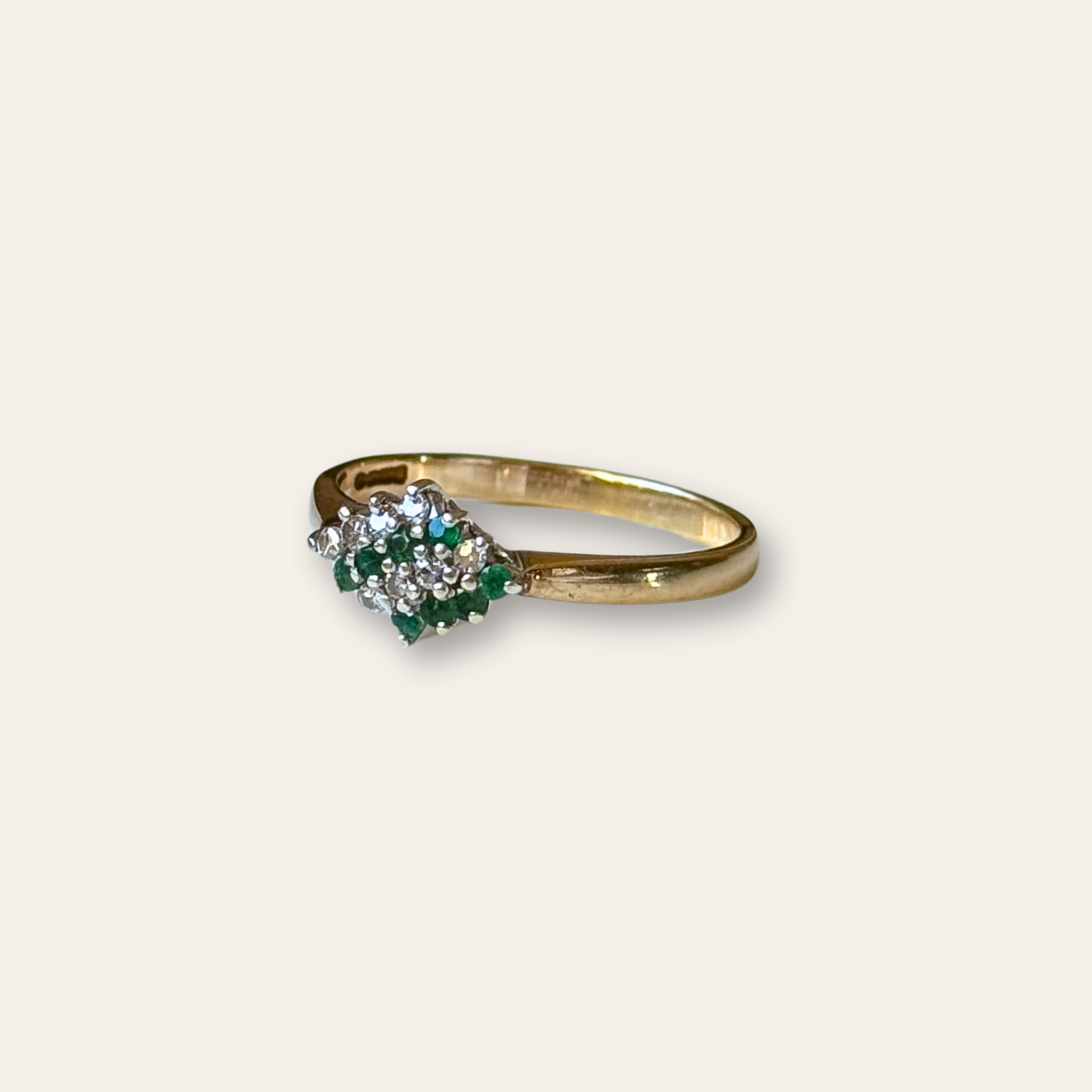 Smaragd & Diamant Cluster Ring