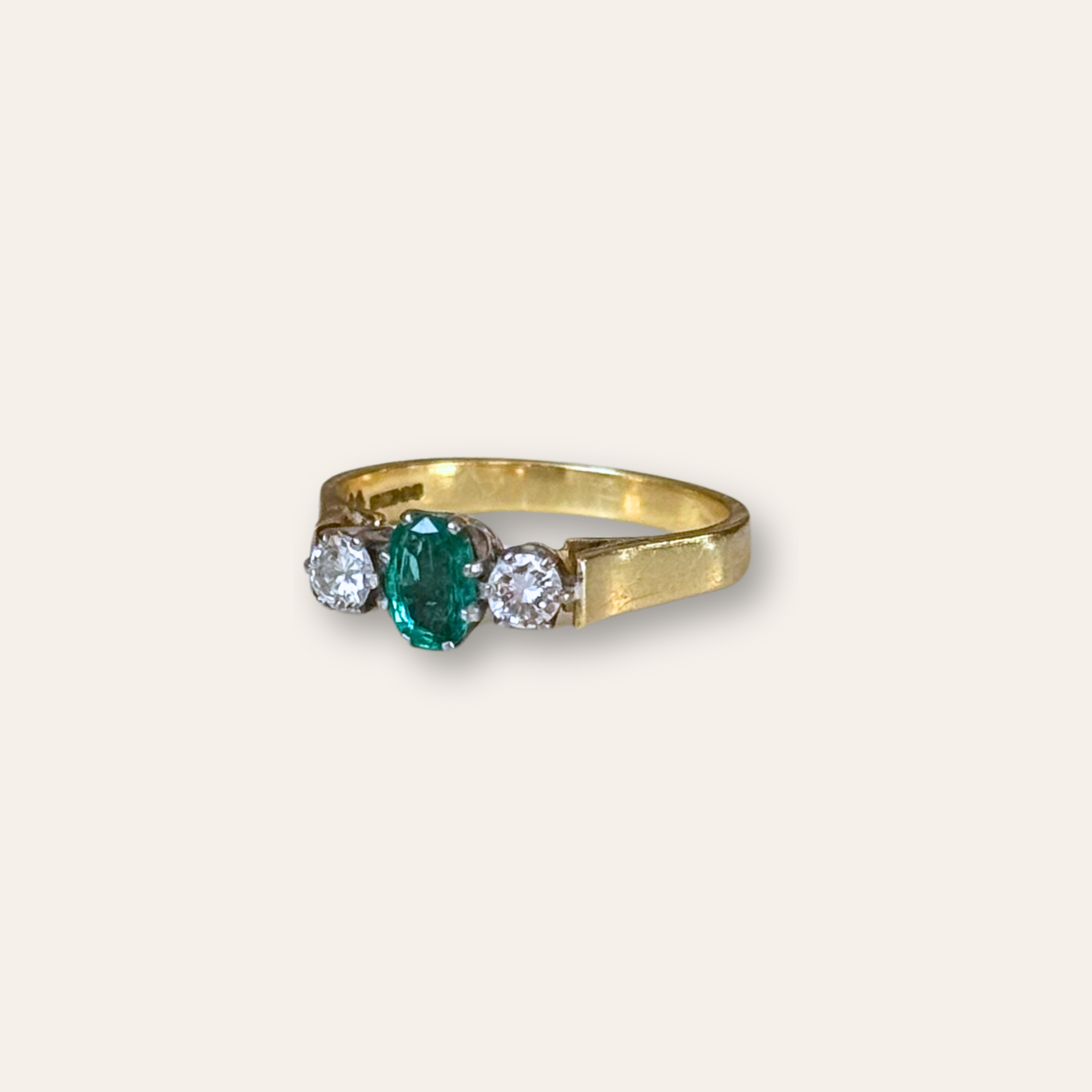 Smaragd & Diamant Trilogie Ring 18k