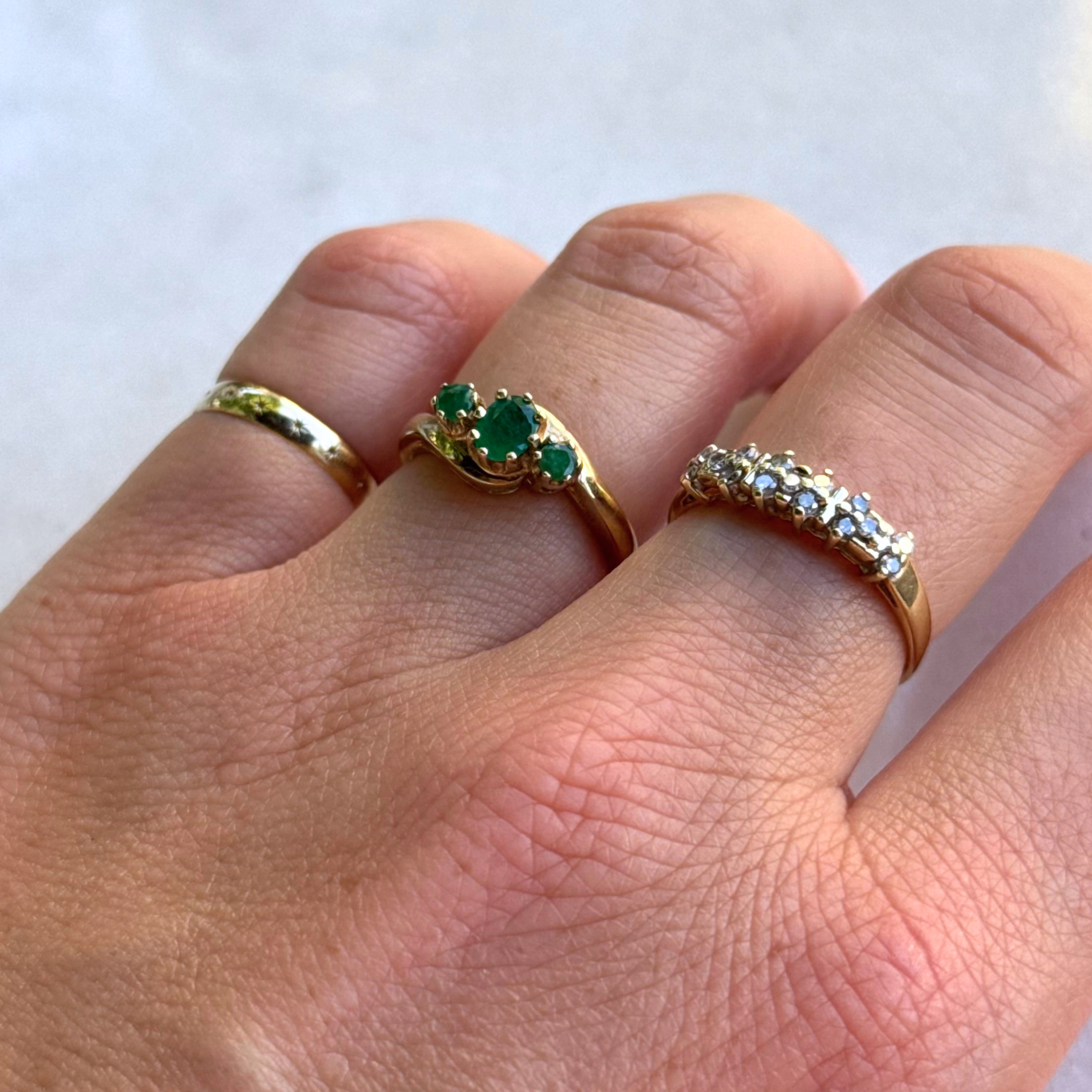 Smaragd Trilogie Ring