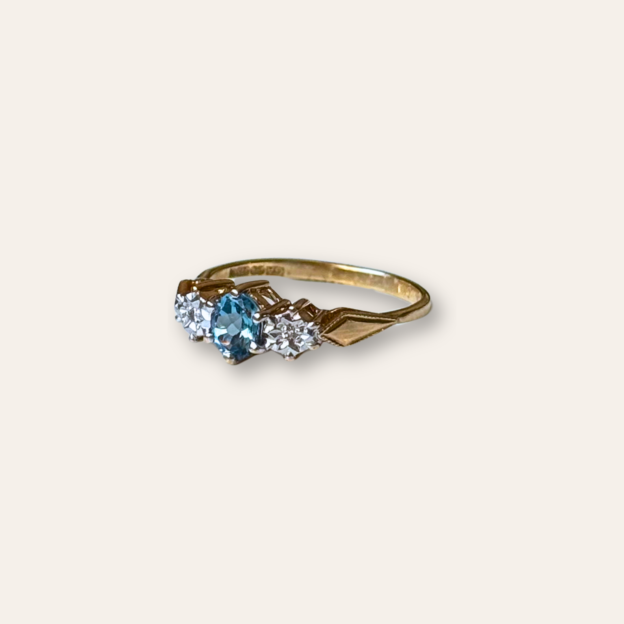 Topaas & Diamant Trilogie Ring