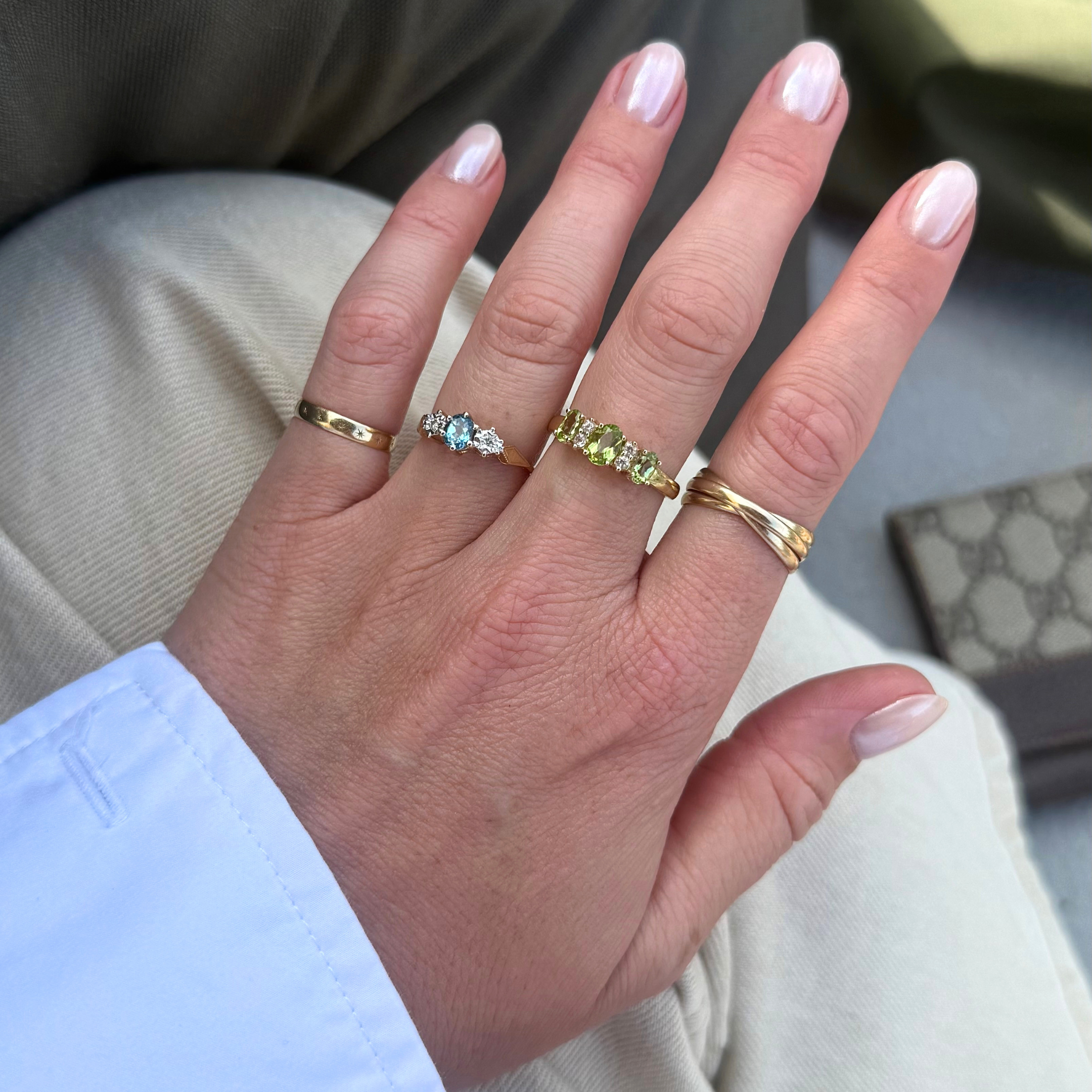 Topaas & Diamant Trilogie Ring
