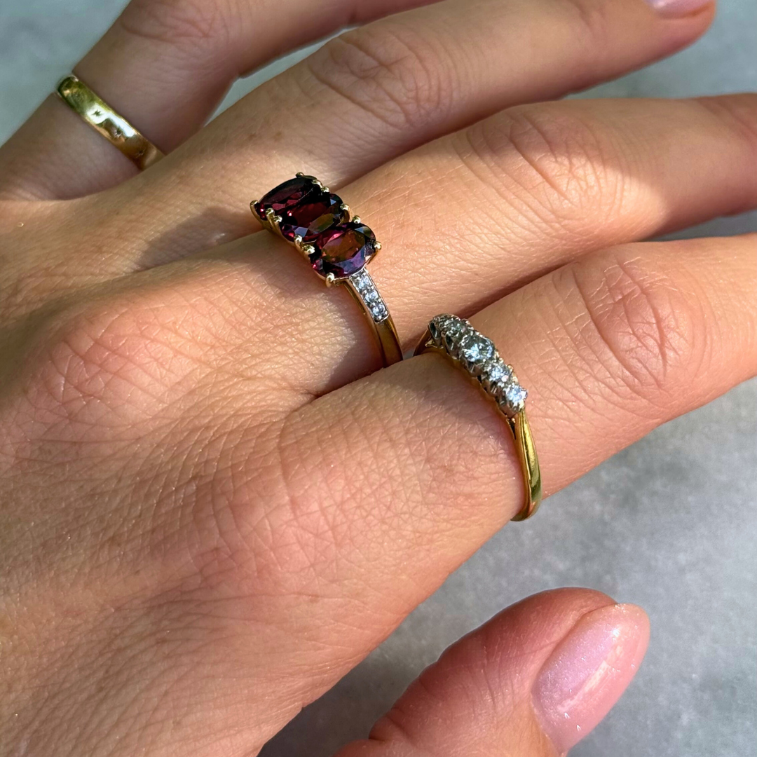 Rosalie | Almandine Granaat & Diamant Ring