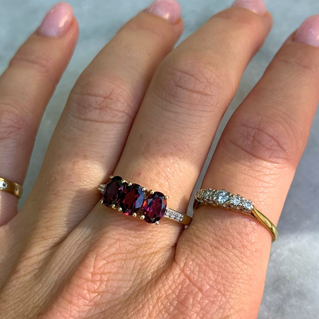 Rosalie | Almandine Granaat & Diamant Ring