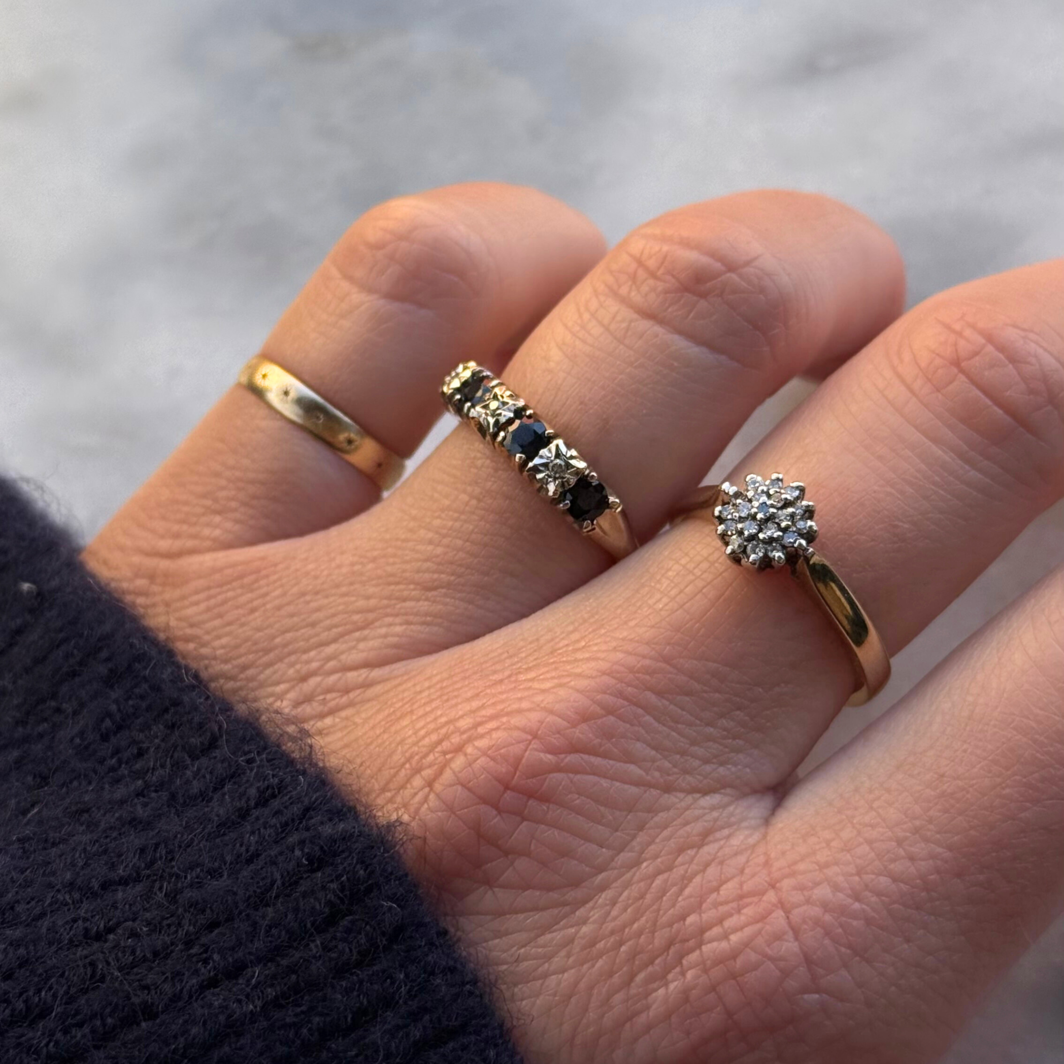 Saffier & Diamant Rij Ring