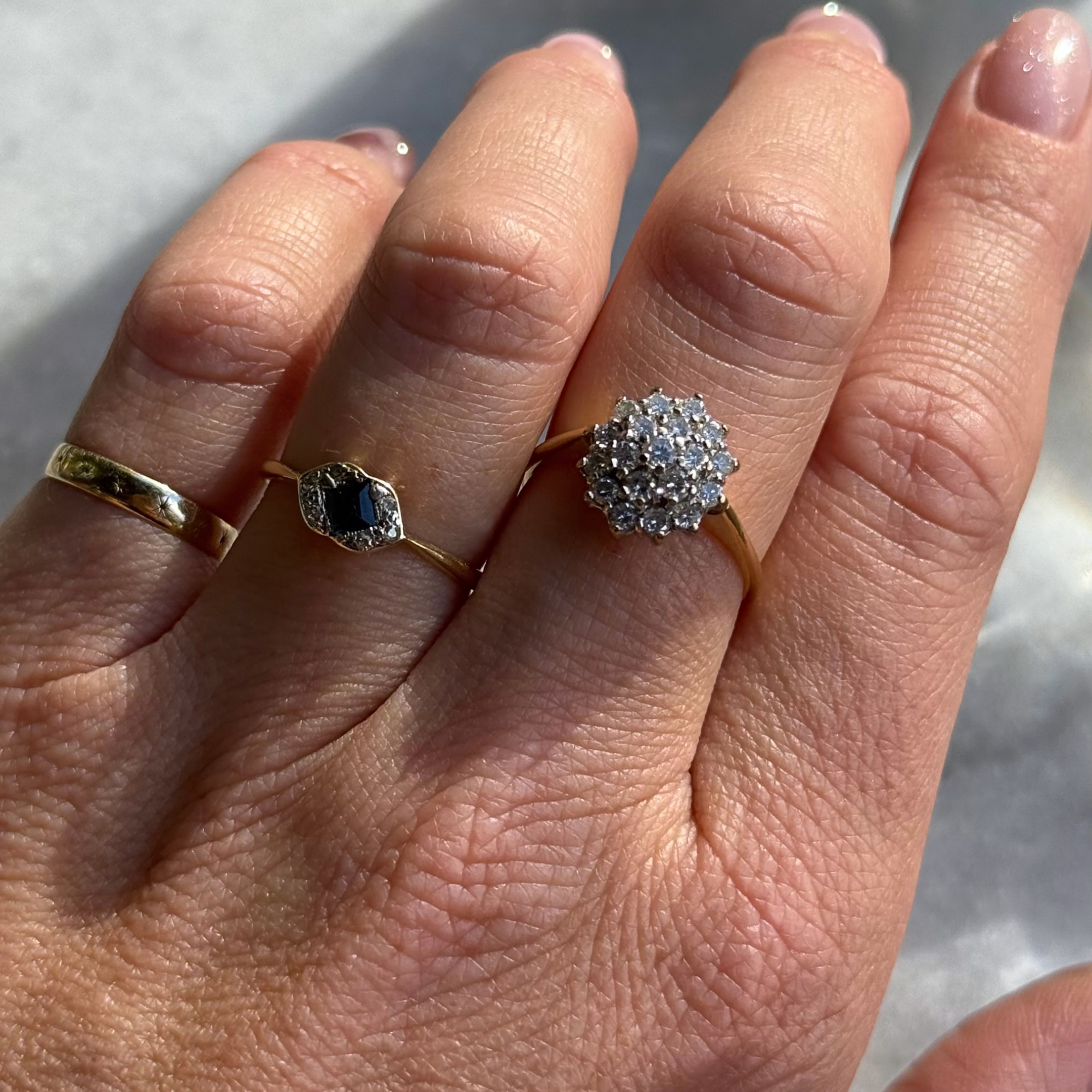 Diamant & Saffier Ring 18k