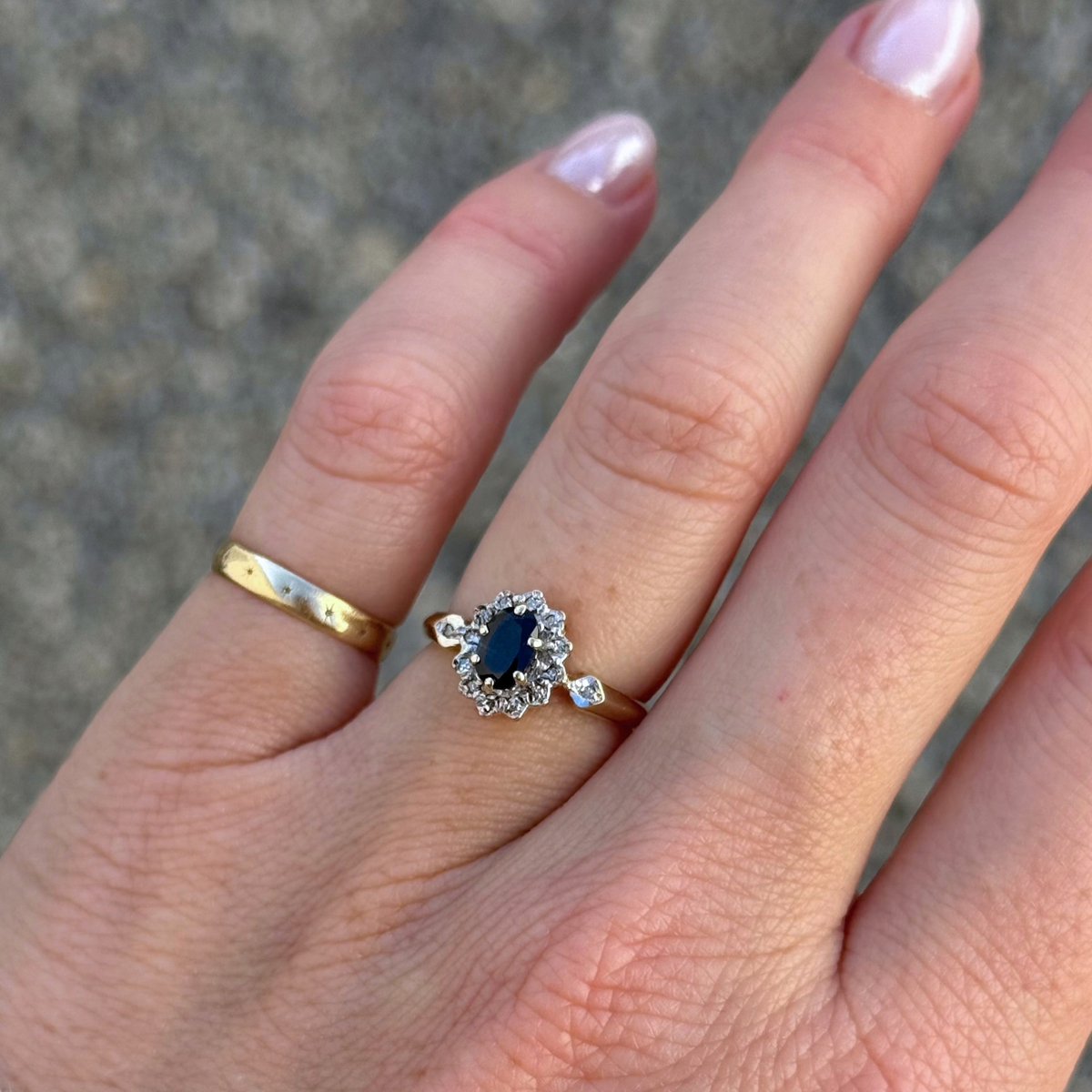 Saffier & Diamant Entourage Ring