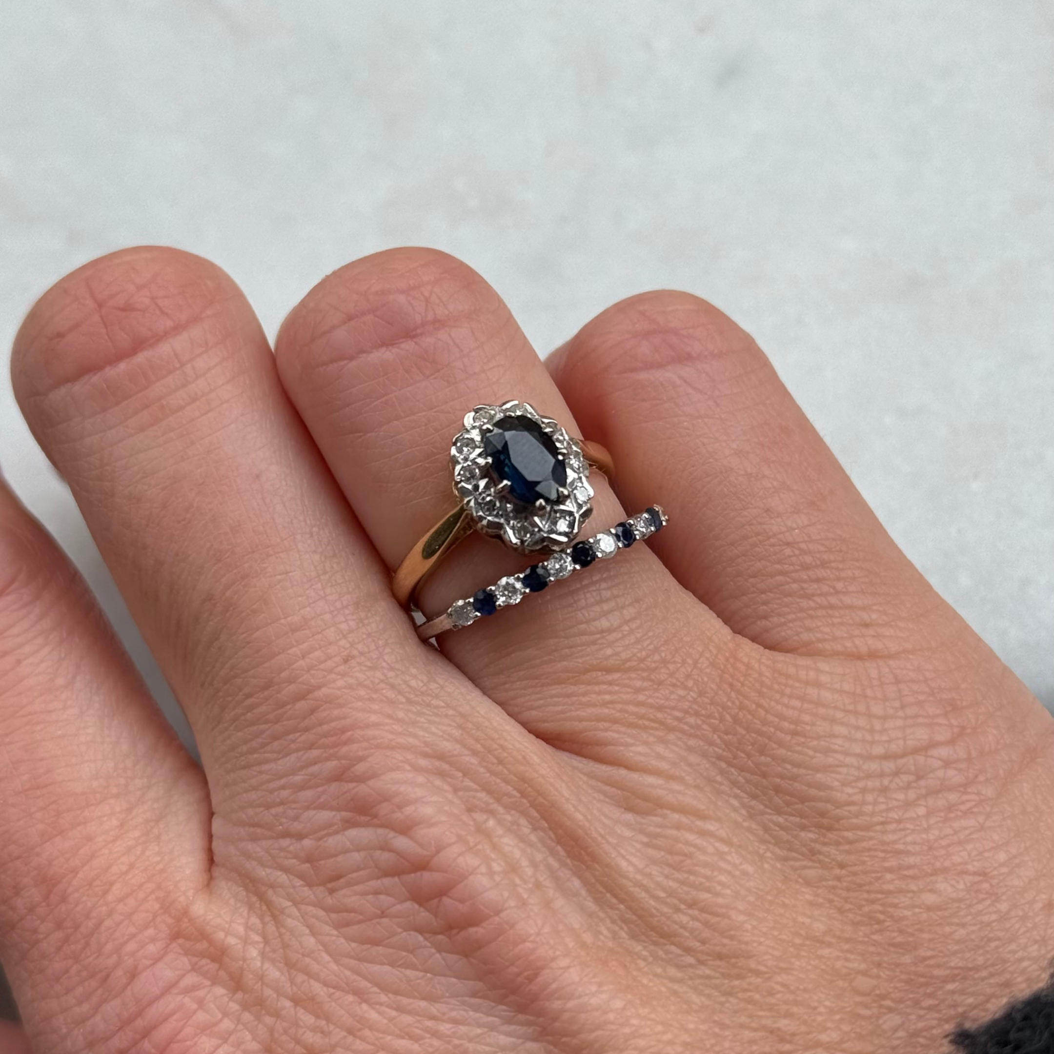 Saffier & Diamant Entourage Ring 18k