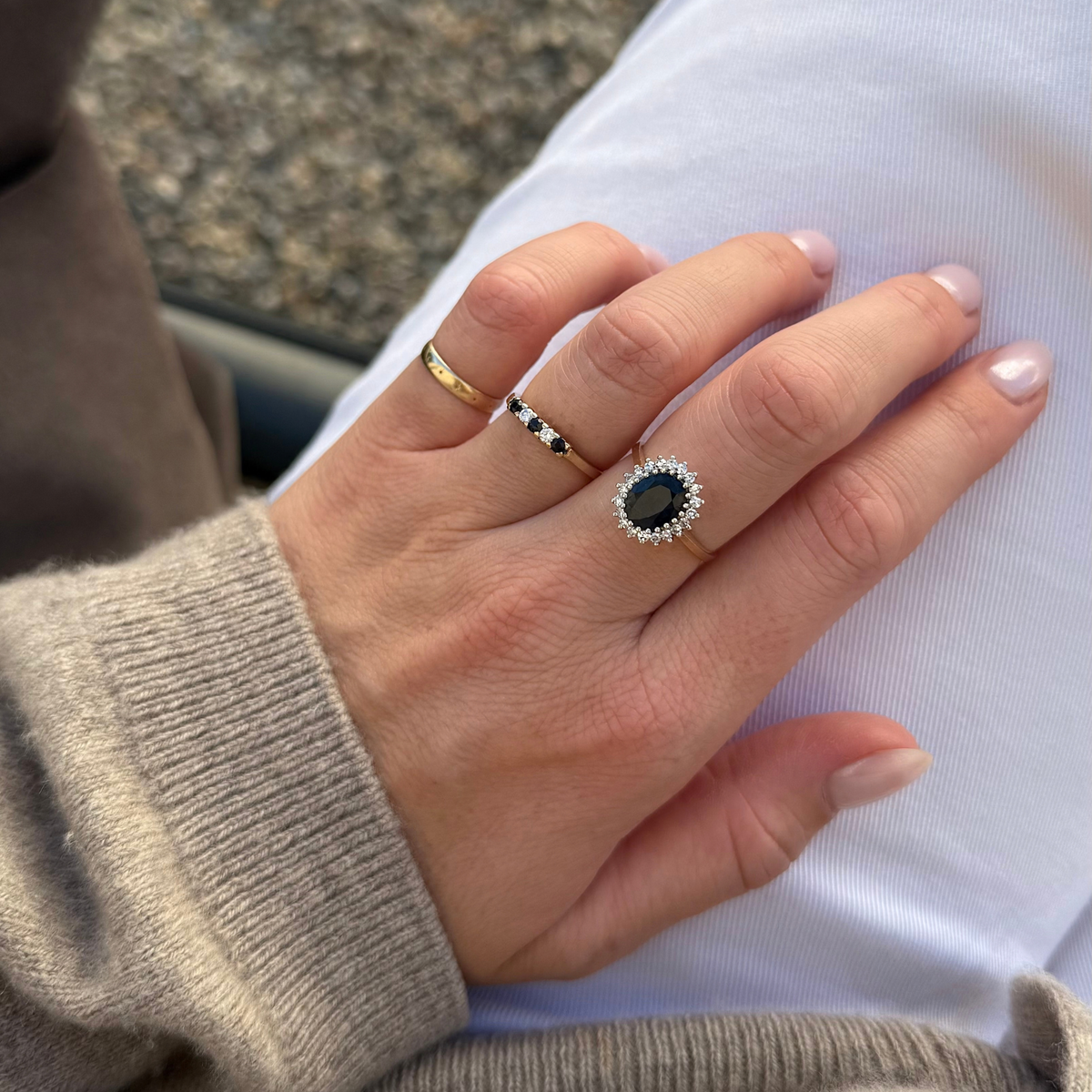 Saffier & Diamant Entourage Ring