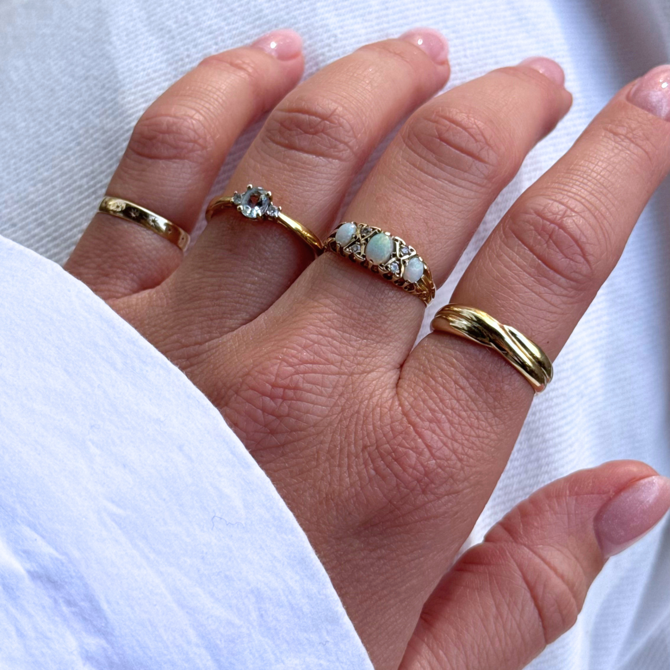 Opaal & Diamant Ring