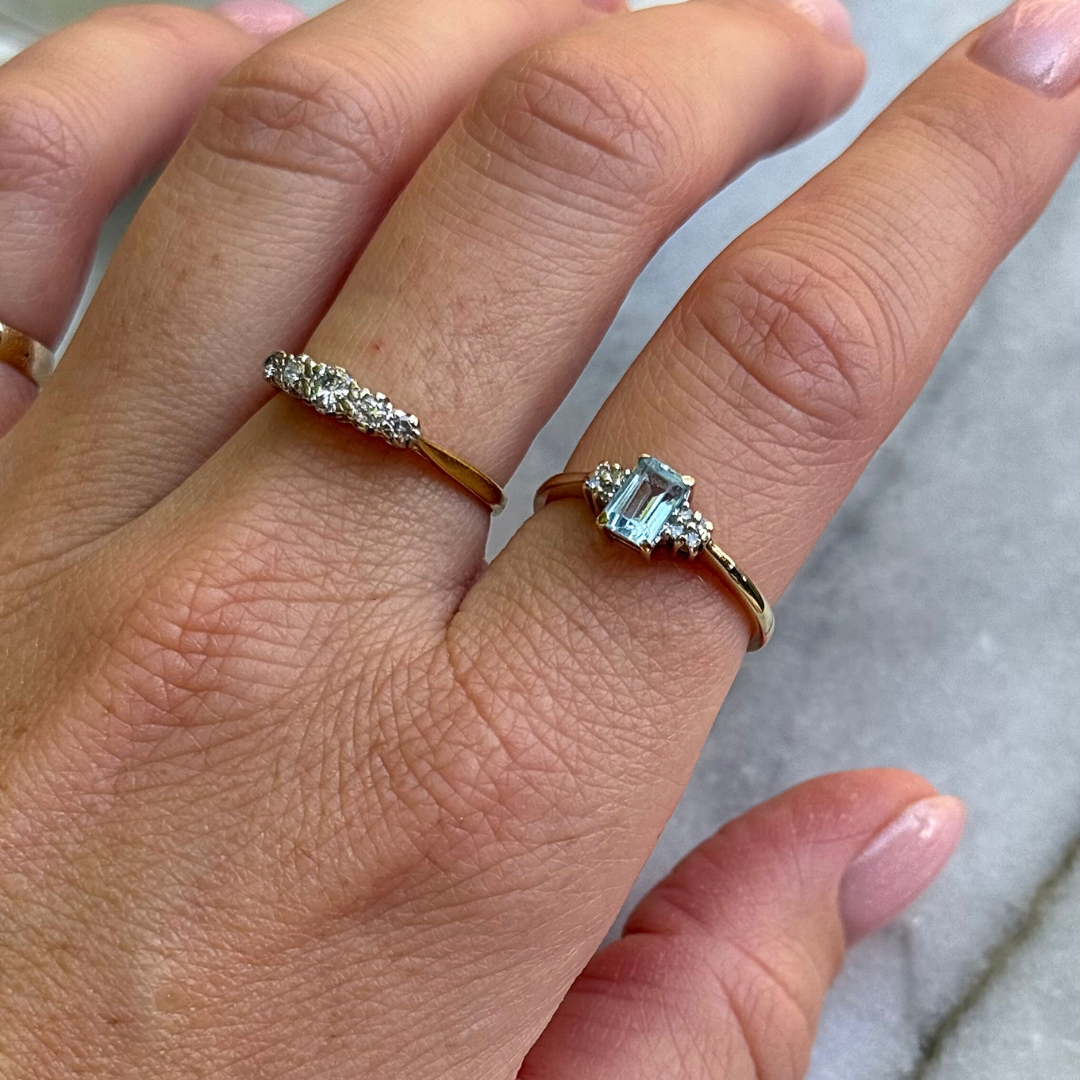 Antonia | Aquamarijn & Diamant Ring