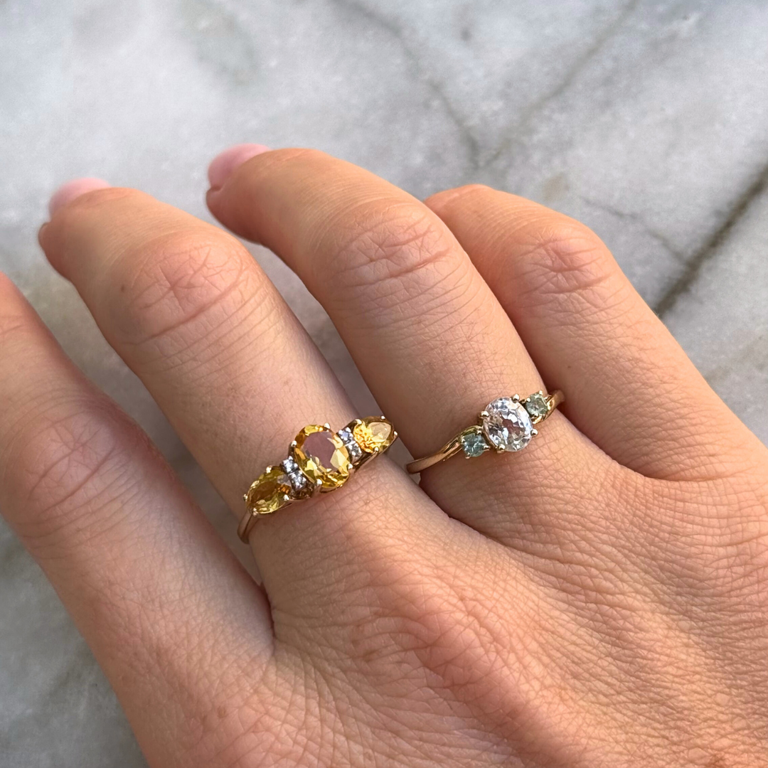 Luna | Citrien & Diamant Trilogie Ring