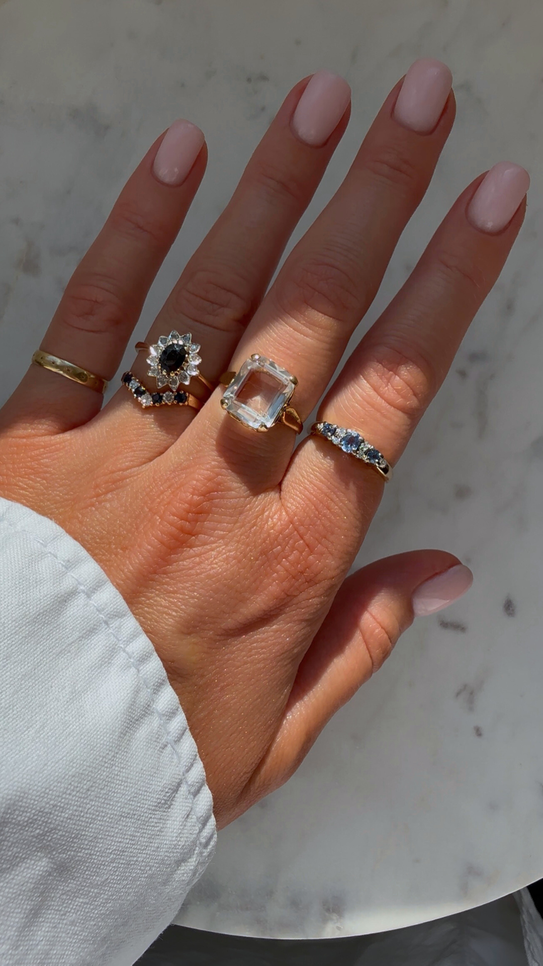 Gaya | Saffier & Diamant Rij Ring
