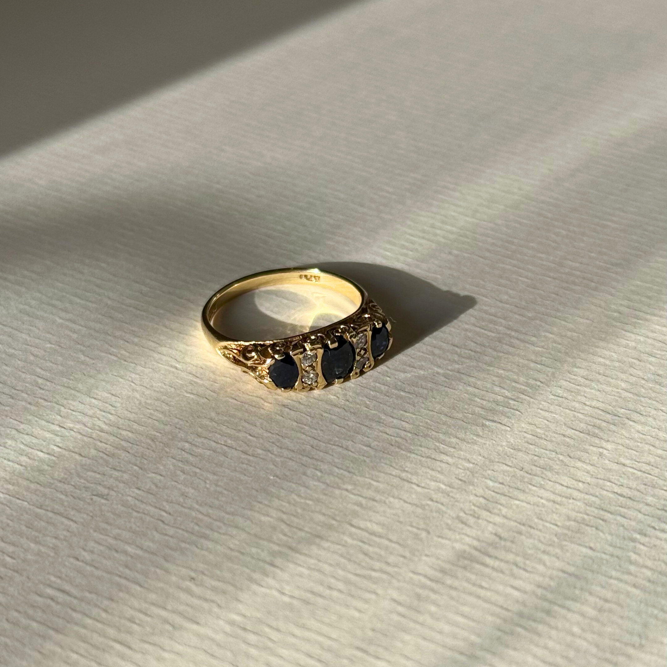 Saffier & Diamant Rij Ring