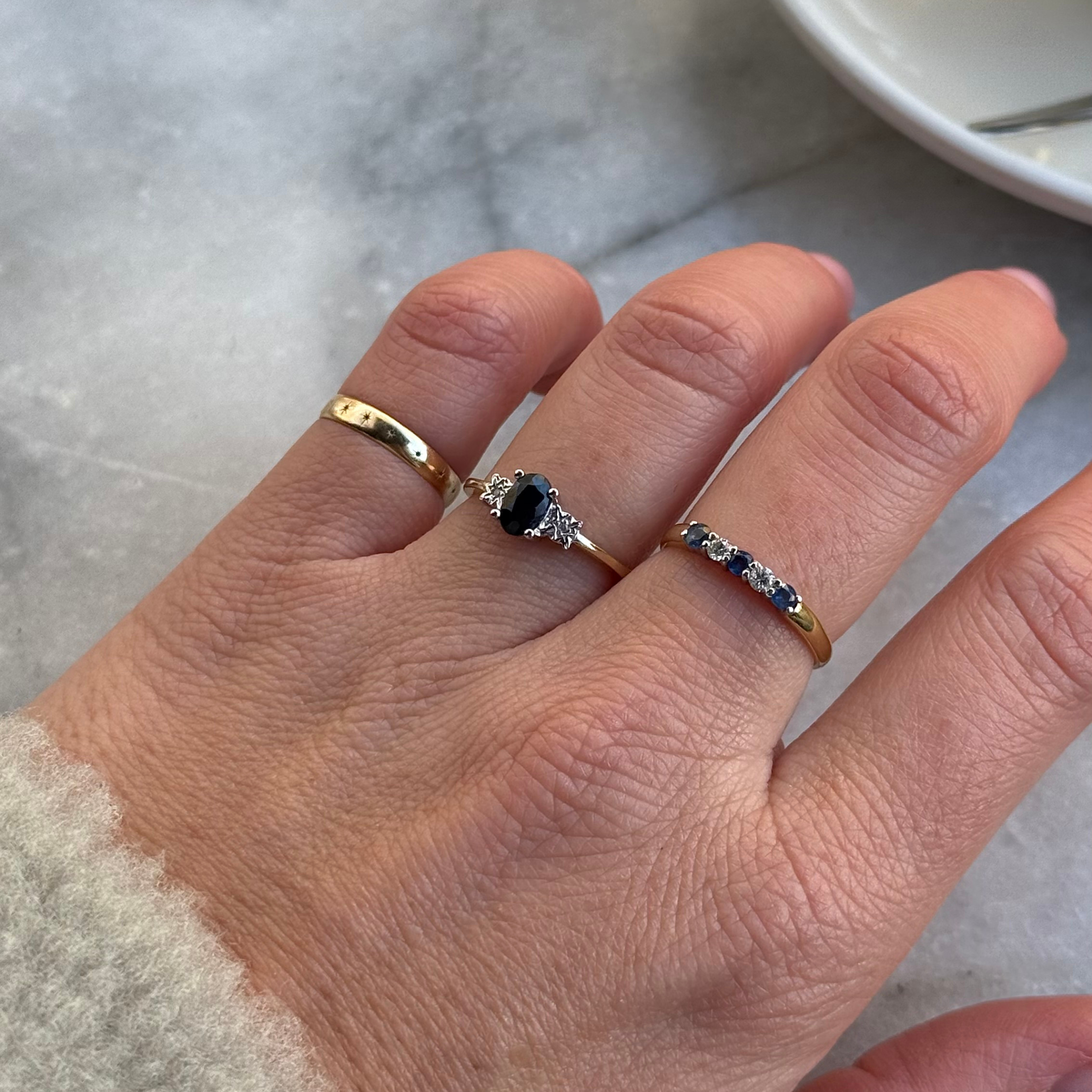 Topaas & Diamant Rij Ring 18k