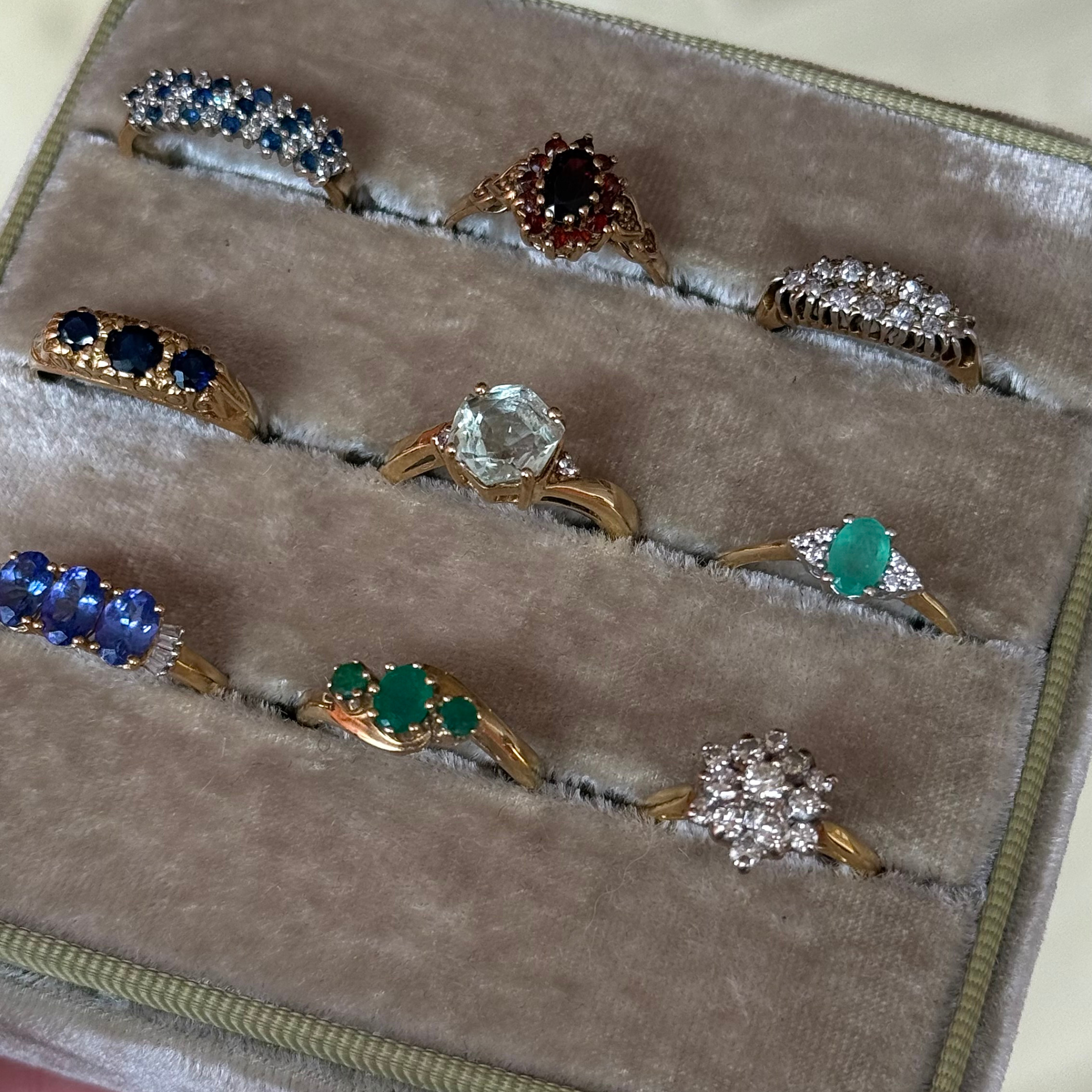 Tanzaniet & Diamant Baguette Ring
