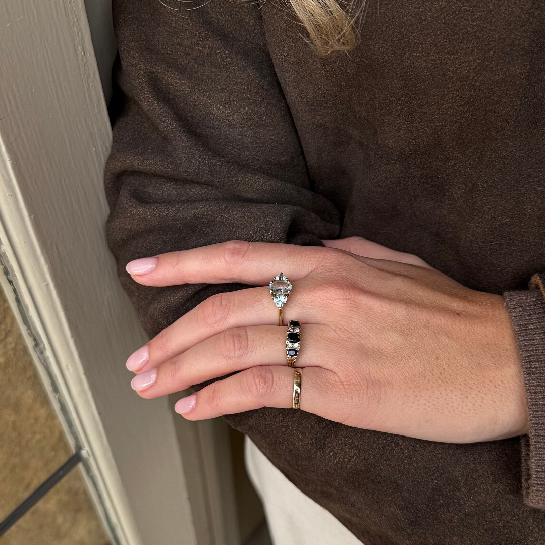 Aquamarijn Trilogie Ring