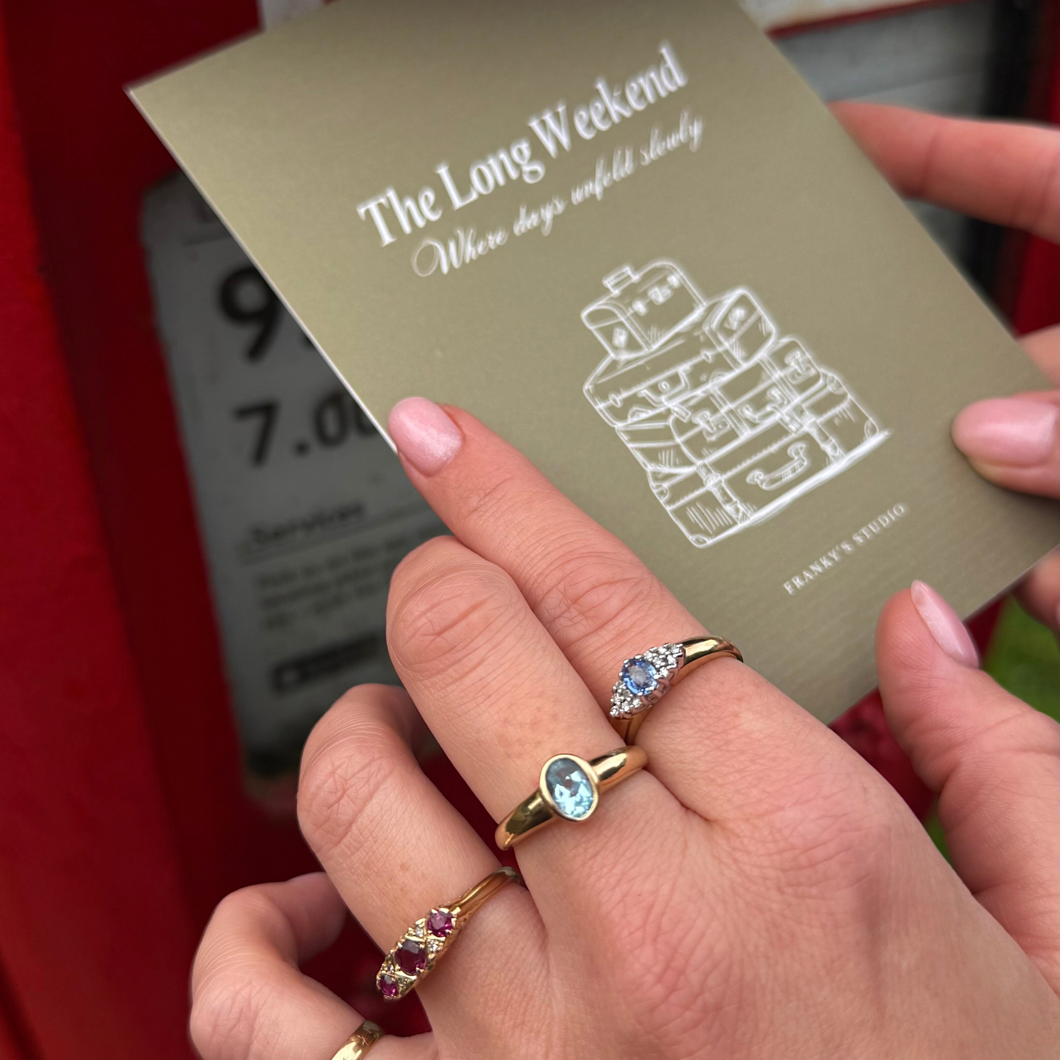 Victoriaanse Granaat & Diamant Ring