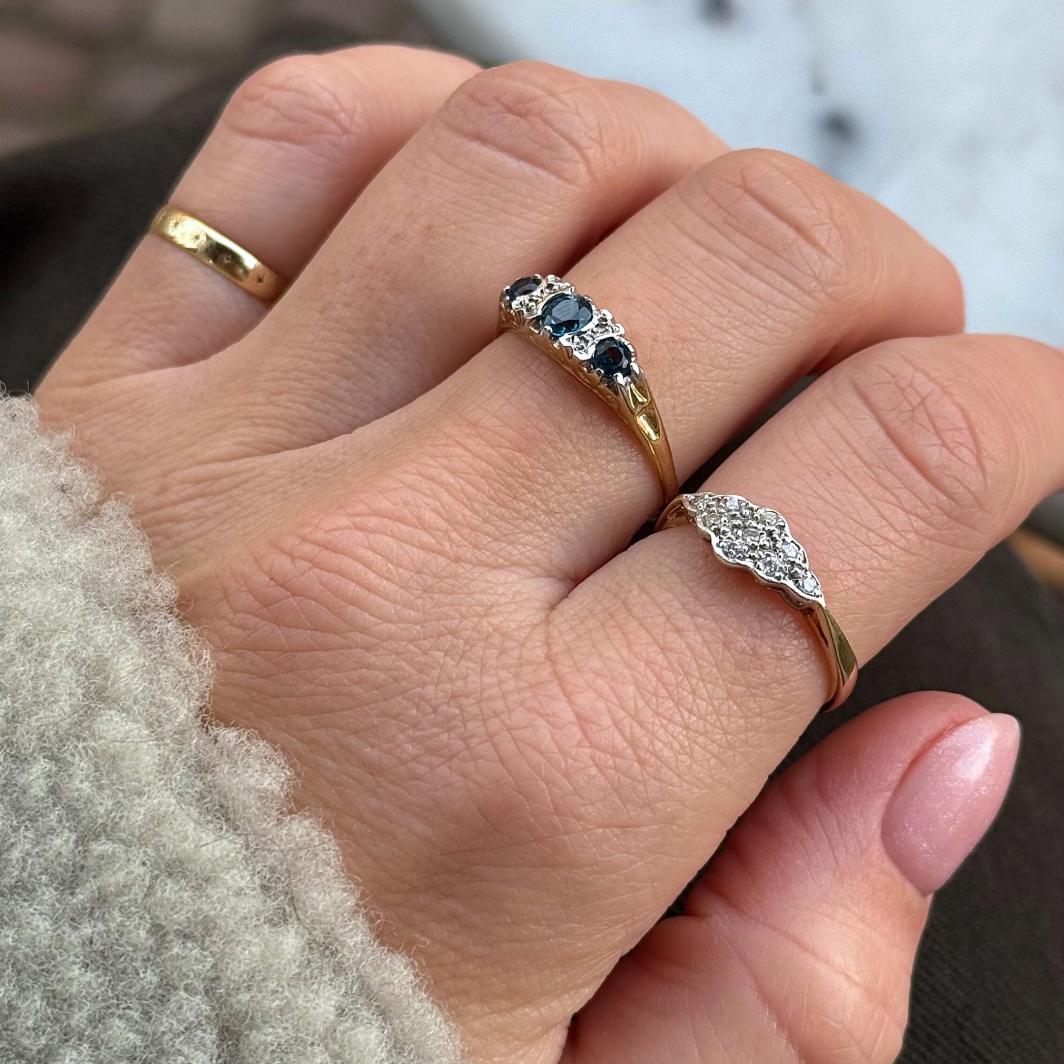 Topaas & Diamant Rij Ring